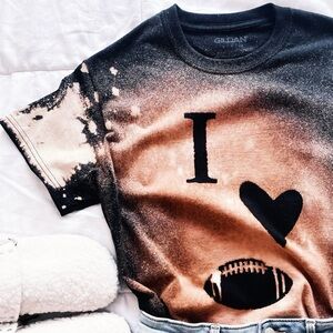 Tie dye I love football t shirt